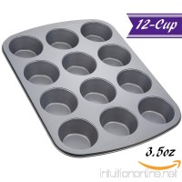 12-Cup Muffin Pan / Cupcake Pan by Tezzorio  14 x 11-Inch Nonstick Carbon Steel Muffin Mold Pan  Cupcake Baking Pans / Muffin Trays  Professional Bakeware - B079QD9B9P